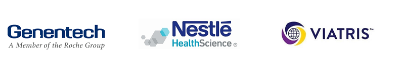 Genentech Nestle Health Sciences Viatris logos