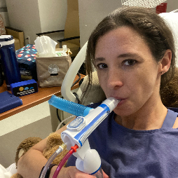 Treatment time during previous hospital tuneup. These 2 week IV tuneups with extra treatments are a regular occurrence for me to help clear up infection in my lungs and body.