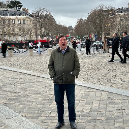 Aaron really loving a history tour in Paris (Jan 2024)