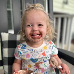 Margot noming on some icecream!