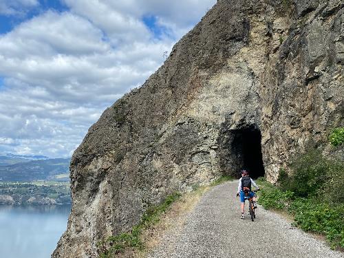 One of the tunnels that the Kettle Valley Trail took us through.